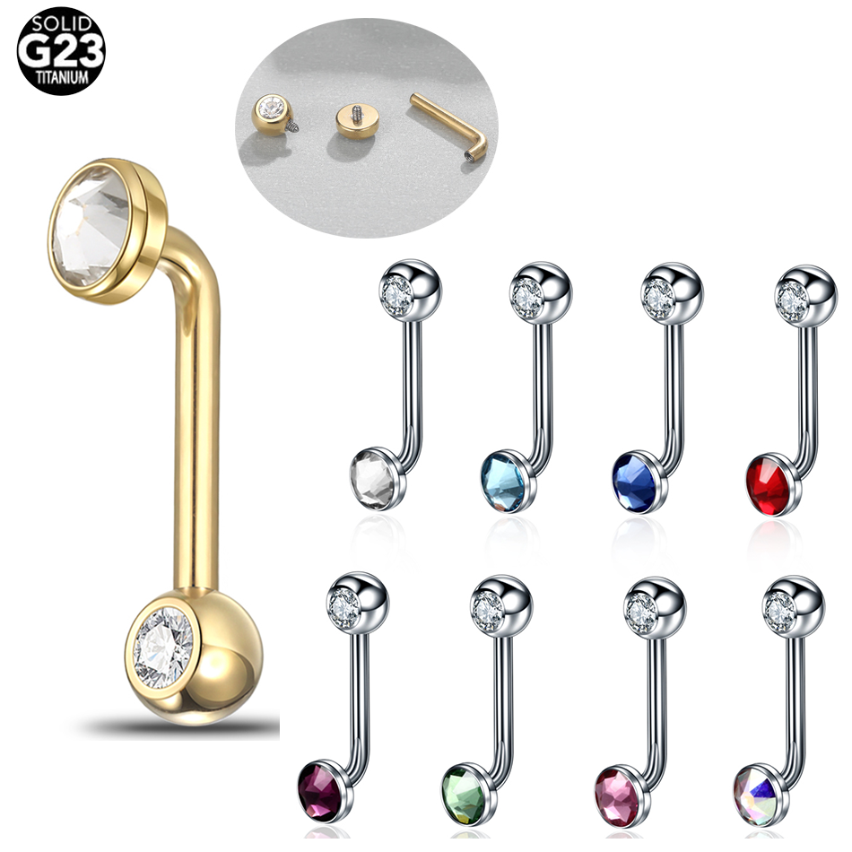 Christina Jewelry & Watches Marguerite Ørestik Forgyldt Sølv - 1PC Implant เกรดไทเทเนียม Christina เจาะสีสัน Christina