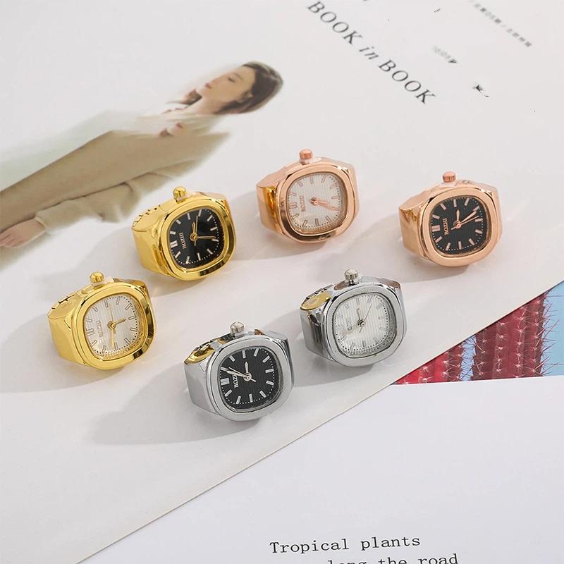 Vintage Jewelry Watches Women - แหวนนาฬิกาควอตซ์วินเทจ Y2K สำหรับผู้หญิงผู้ชาย ปรับขนาดได้ เครื่องประดับนิ้วมือ แฟชั่นนาฬิกาสำหรับงานต่างๆ