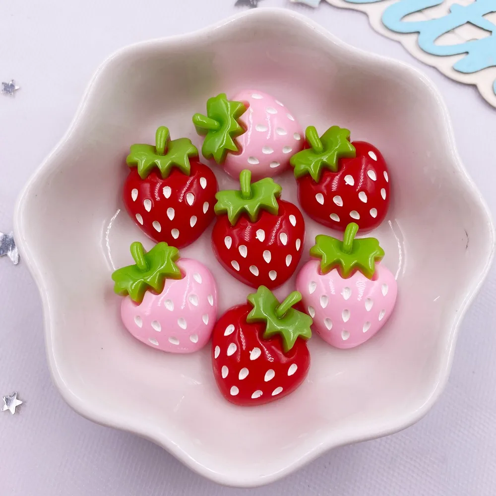 Paradise Jewelry & Watches Llc Photos - 10PCS เรซิ่น Kawaii การ์ตูนที่มีสีสันสตรอเบอร์รี่ Flatback หินตกแต่งสมุดภาพ