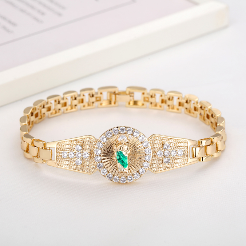 Paradise Jewelry & Watches Llc Photos - Sally's Paradise เครื่องประดับศาสนา Judas พ่อยอดนิยมใหม่ที่มีคุณภาพสูงกำไลเพทายสำหรับผู้ชายและผู้หญิงของขวัญ L3001