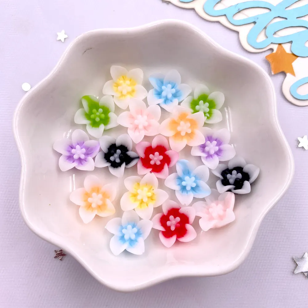 Paradise Jewelry & Watches Llc Photos - 50ชิ้นเรซิน13มม. สีสันผักบุ้งฝรั่งดอกไม้3D สมุดภาพหินหลังเรียบสำหรับตกแต่งงานแต่งงานงานประดิษฐ์งานฝีมือเครื่องประดับ