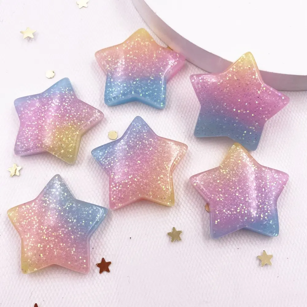 Paradise Jewelry & Watches Llc Photos - 10PCS Glitter Kawaii เรซิ่นที่มีสีสัน 25 มม.แบน