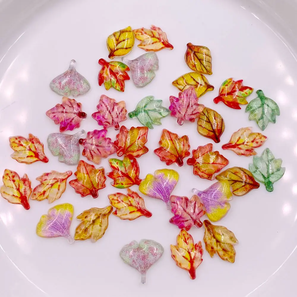 Paradise Jewelry & Watches Llc Photos - 50pcs ผสมเรซิ่นมินิคริสตัล Maple Leaves Art เล็บ