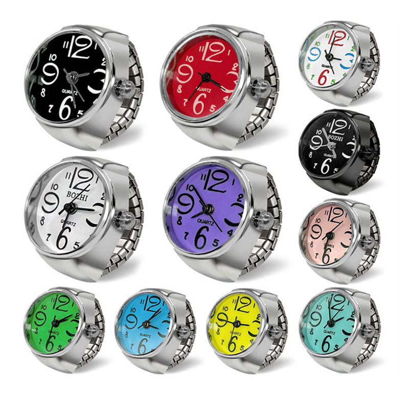 Vintage Jewelry Watches Women - WLP นาฬิกาแนวพังก์วินเทจสำหรับผู้ชายและผู้หญิง, นาฬิกาสายรัดยืดหยุ่นแบบฮิปฮอปแหวนใส่นิ้วคู่ของขวัญเครื่องประดับย้อนยุค