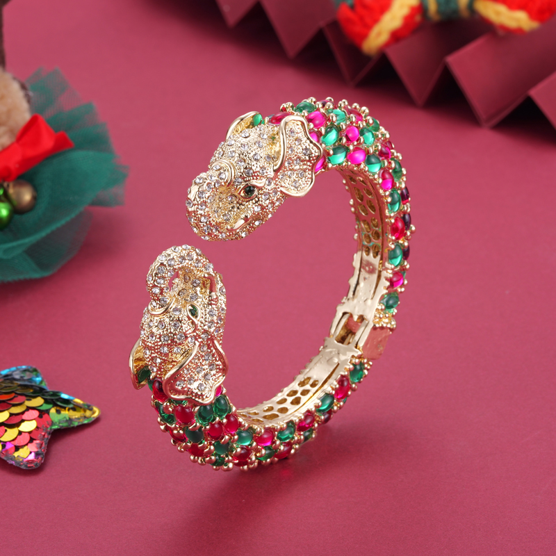 Paradise Jewelry & Watches Llc Photos - กำไลข้อมือทำจากยางเรซินริสตัลรูปช้างหลากสีกำไลข้อมือชุบทองสำหรับ11199ผู้หญิง