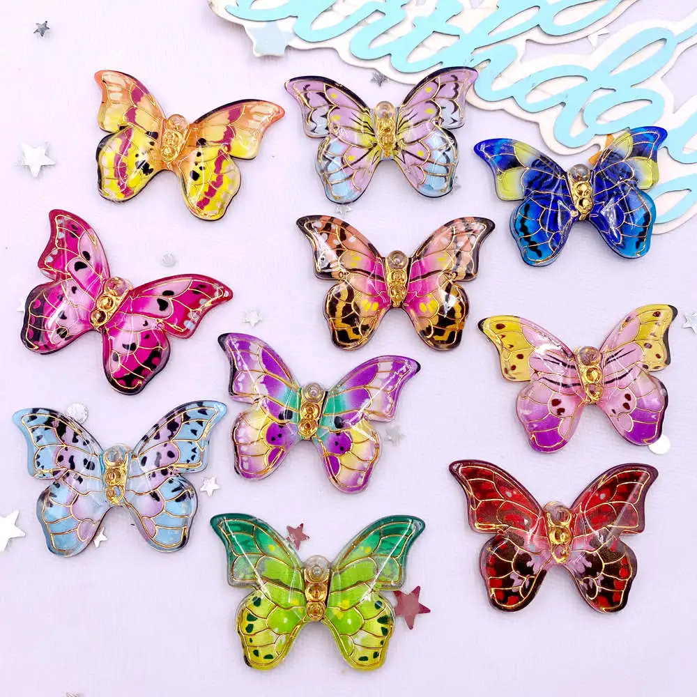 Paradise Jewelry & Watches Llc Photos - 10pcs สีสันสวยงามตุ๊กตาผีเสื้อ Flatback Rhinestone 1 Charm