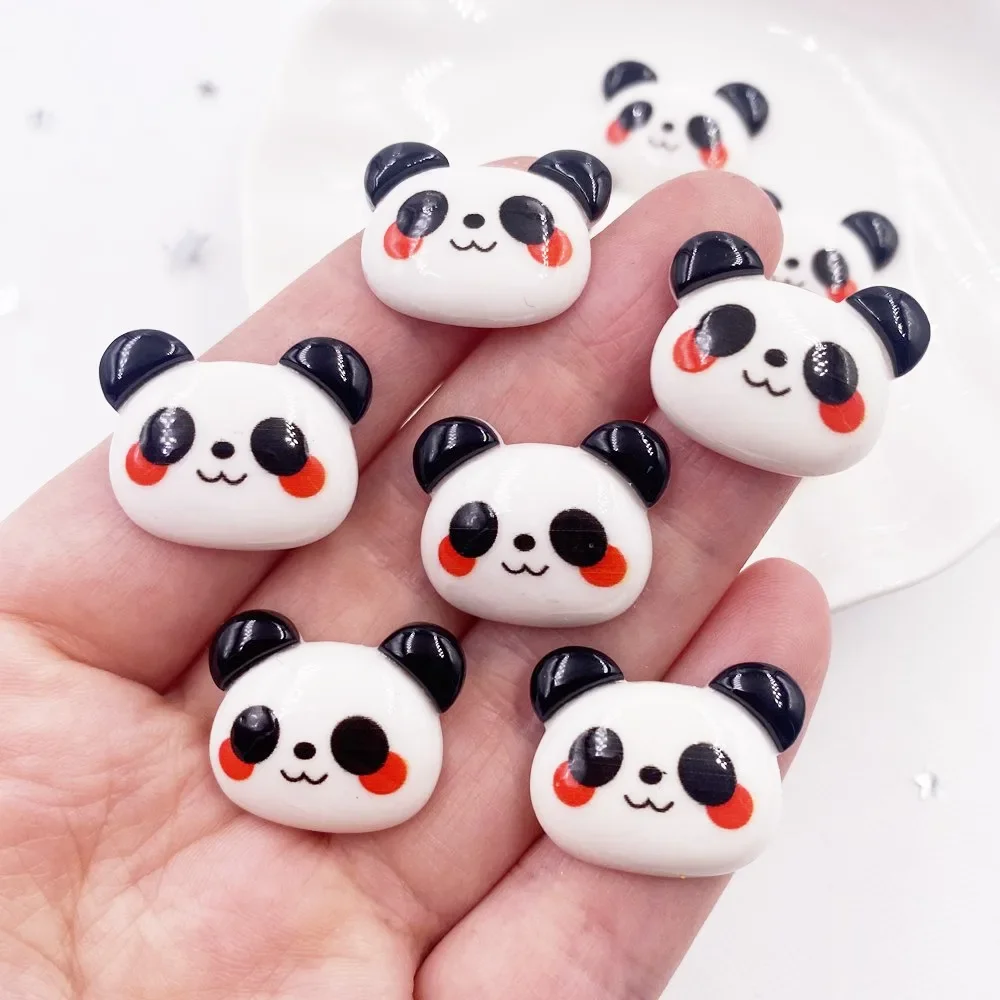 Paradise Jewelry & Watches Llc Photos - 12PCS Kawaii สีสันเรซิ่นสีดําสีขาว PANDA Flatback Cabochon