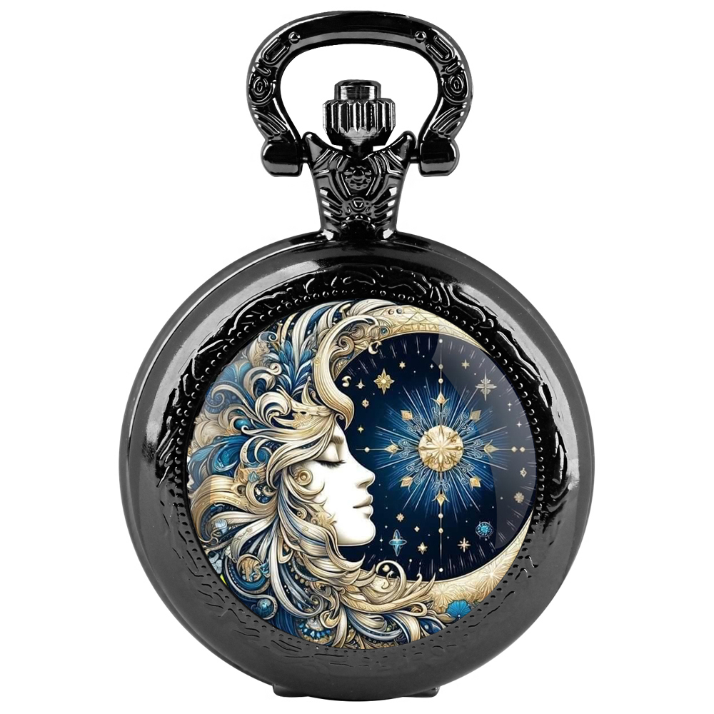 Jewelry Watches For Kids - Sun และ Moon GoddessQuartz นาฬิกาพ็อกเก็ตสําหรับผู้หญิงผู้ชายเด็กที่ไม่ซ้ํากัน Vintage