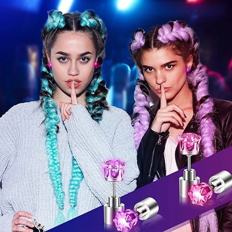 1 คู่ LED Light Up EAR STUD Bl - Diamond Stud Earrings บทวิจารณ์และราคา