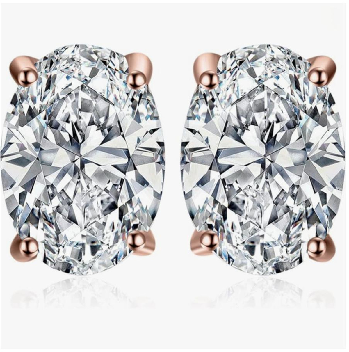 14K gold ทางกายภาพทองจริงห้องป - Diamond Stud Earrings บทวิจารณ์และราคา