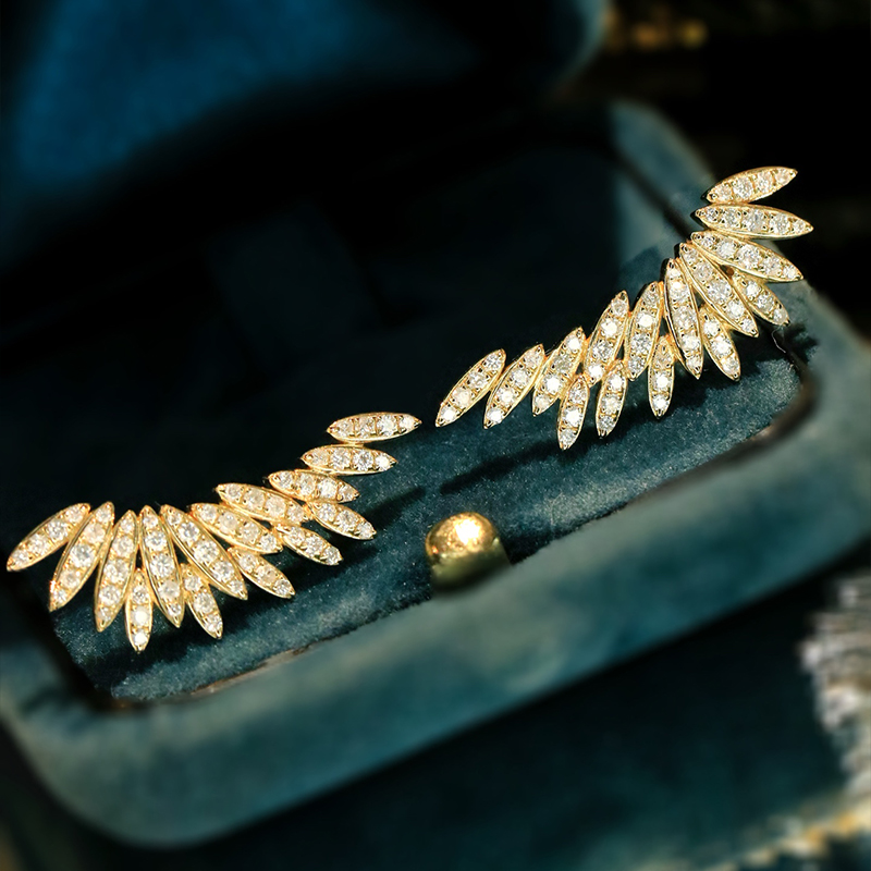 อาซูโอ 18K ทองคำขาว ทองคำเหลือ - Diamond Stud Earrings บทวิจารณ์และราคา