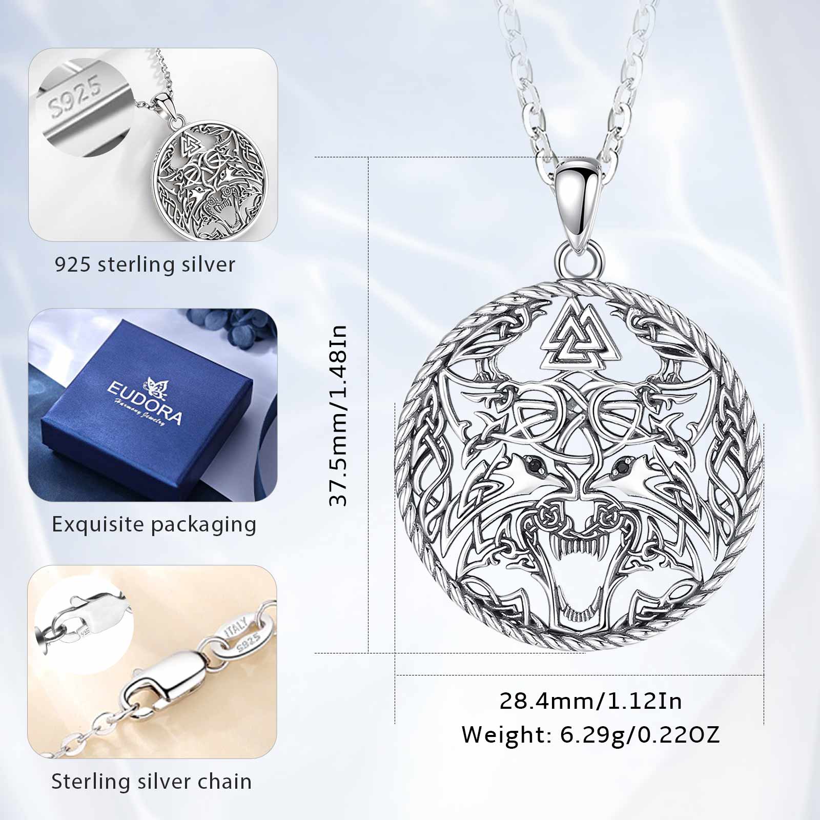 ยูโดร่า 925 เงินสเตอร์ลิงไวกิ้ - Wolf Jewelry & Watches Tampa บทวิจารณ์และราคา