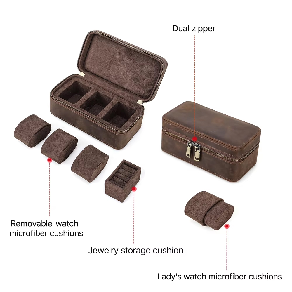 กล่องเก็บนาฬิกาหนังแท้แบบวินเท - Vintage Jewelry Watches Women บทวิจารณ์และราคา