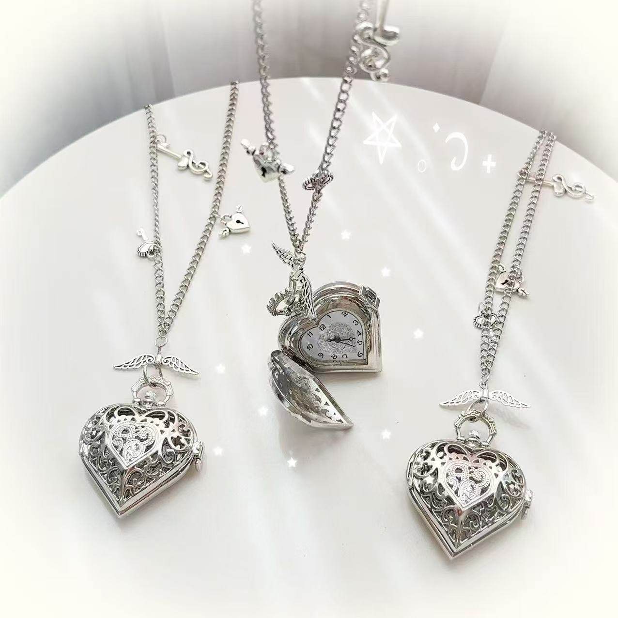 นาฬิกาพกแบบโซ่ Y2K ดีไซน์สตีมพ - Vintage Jewelry Watches Women บทวิจารณ์และราคา