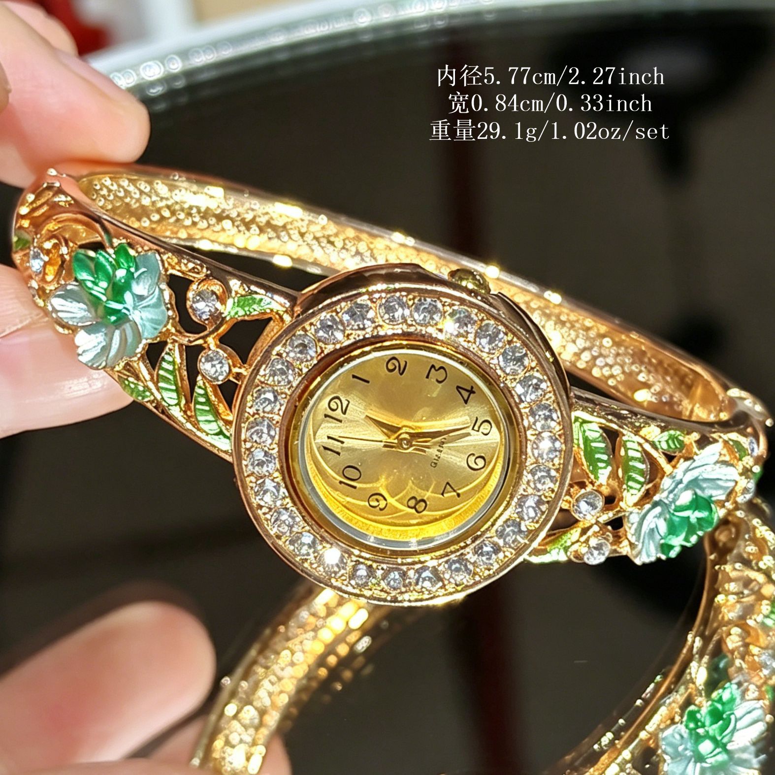 นาฬิกาข้อมือวินเทจเคลือบทองลาย - Vintage Jewelry Watches Women บทวิจารณ์และราคา