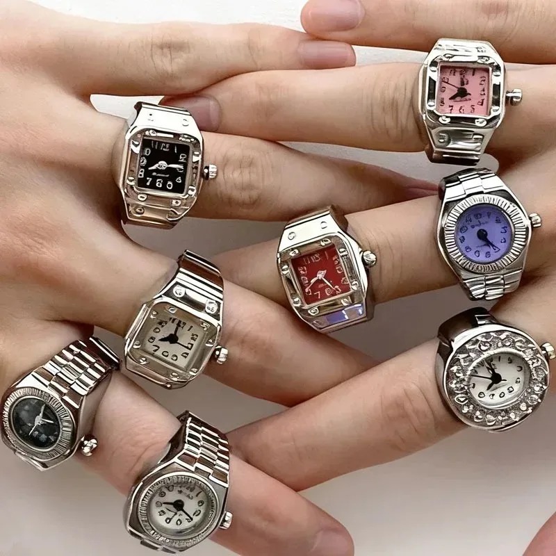 แหวนนาฬิกาสไตล์พังก์วินเทจยุค  - Vintage Jewelry Watches Women บทวิจารณ์และราคา