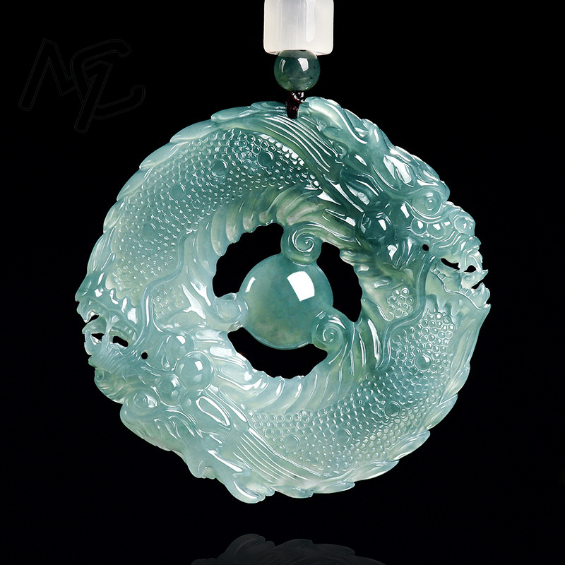 หยกธรรมชาติแท้ สีฟ้าน้ำทะเล หย - Jewelry & Watches Sp Zo O บทวิจารณ์และราคา