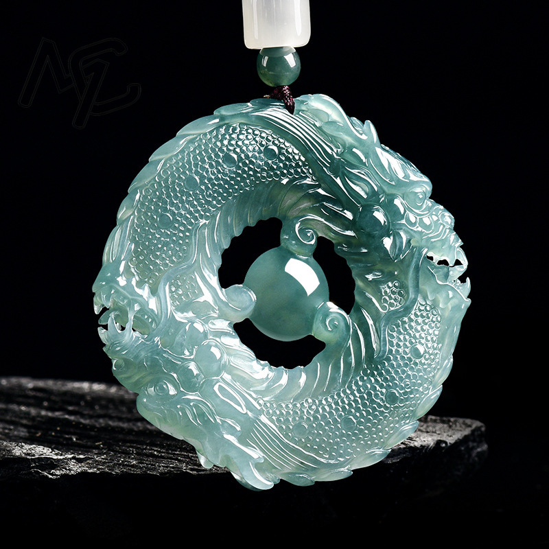 หยกธรรมชาติแท้ สีฟ้าน้ำทะเล หย - Jewelry & Watches Sp Zo O บทวิจารณ์และราคา