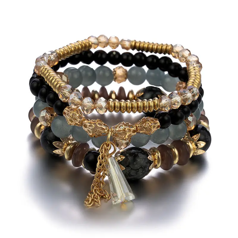 ชุดกำไลข้อมือประดับพู่ห้อย 4 ช - Charm Bracelet Beads บทวิจารณ์และราคา