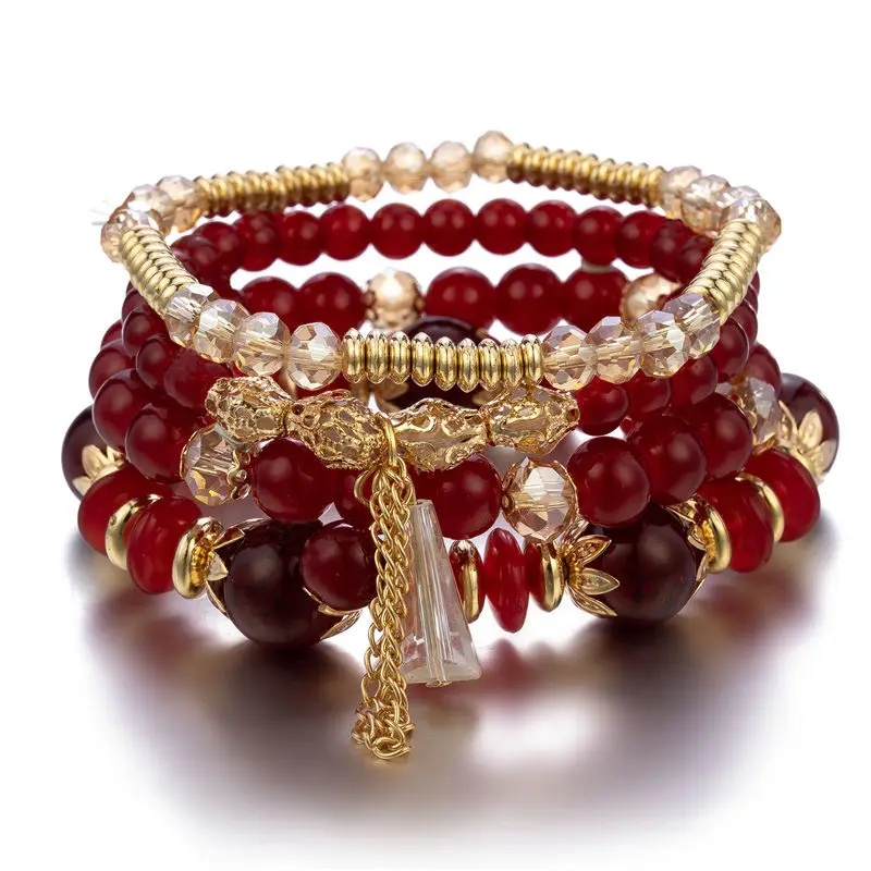 ชุดกำไลข้อมือประดับพู่ห้อย 4 ช - Charm Bracelet Beads บทวิจารณ์และราคา