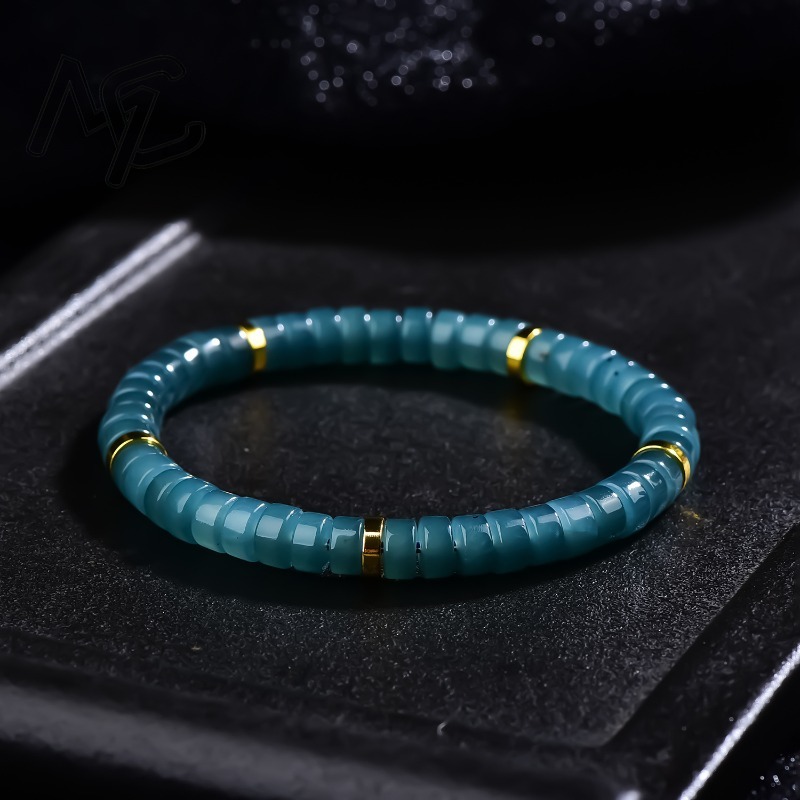 สร้อยข้อมือลูกปัดหยกธรรมชาติสี - Jewelry & Watches Sp Zo O บทวิจารณ์และราคา
