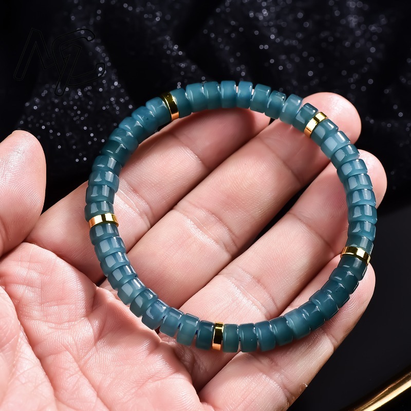สร้อยข้อมือลูกปัดหยกธรรมชาติสี - Jewelry & Watches Sp Zo O บทวิจารณ์และราคา
