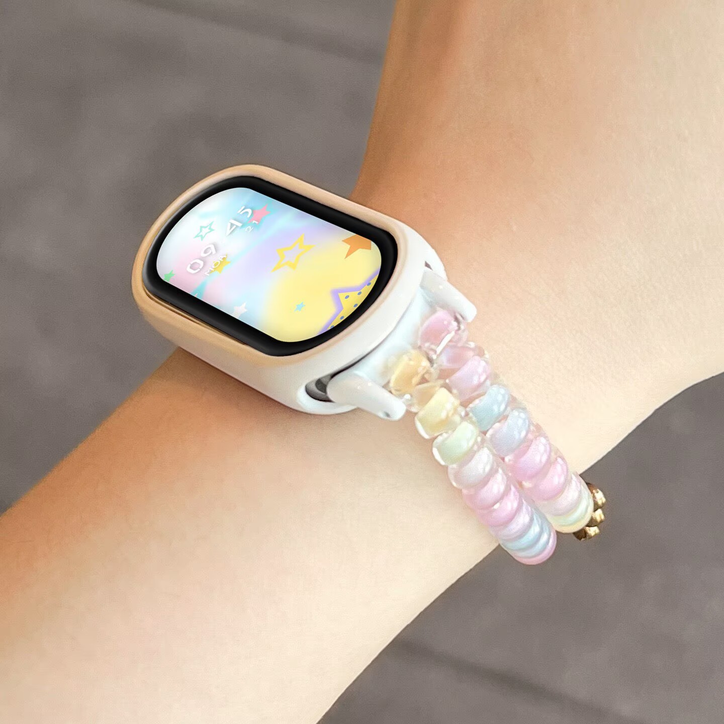 สายรัดข้อมือลูกปัดแบนสีรุ้งสำห - Jewelry Watches For Kids บทวิจารณ์และราคา