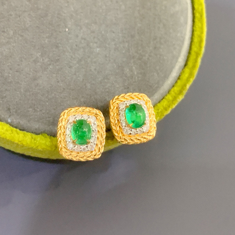 อาซูโอ ทองคำแท้ 18K สีเหลือง ป - Diamond Stud Earrings บทวิจารณ์และราคา