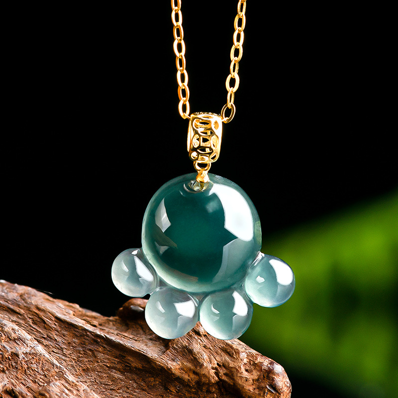 จี้หยกน้ำเงินธรรมชาติรูปอุ้งเท - Jewelry & Watches Sp Zo O บทวิจารณ์และราคา