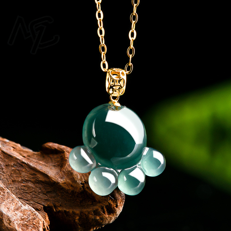 จี้หยกน้ำเงินธรรมชาติรูปอุ้งเท - Jewelry & Watches Sp Zo O บทวิจารณ์และราคา