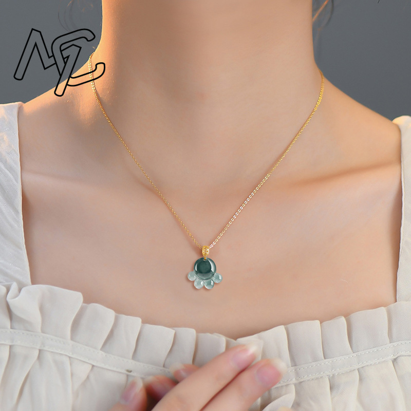จี้หยกน้ำเงินธรรมชาติรูปอุ้งเท - Jewelry & Watches Sp Zo O บทวิจารณ์และราคา